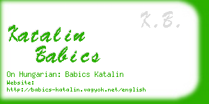 katalin babics business card